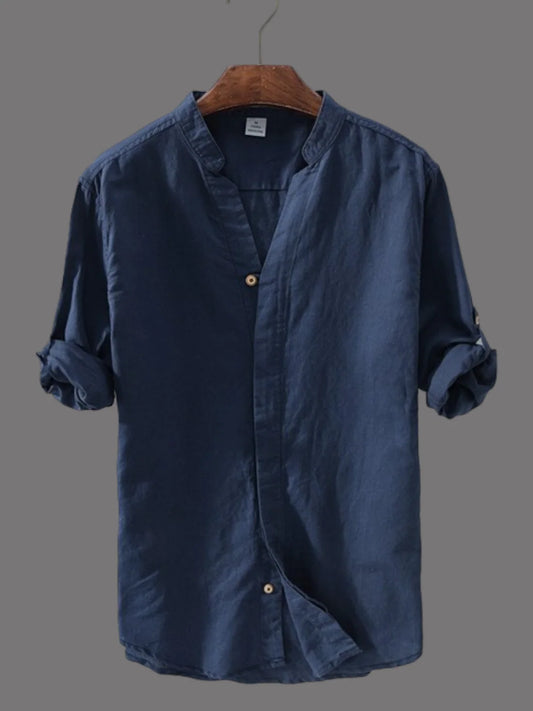 #A Men Cotton Long Sleeve Casual Shirt