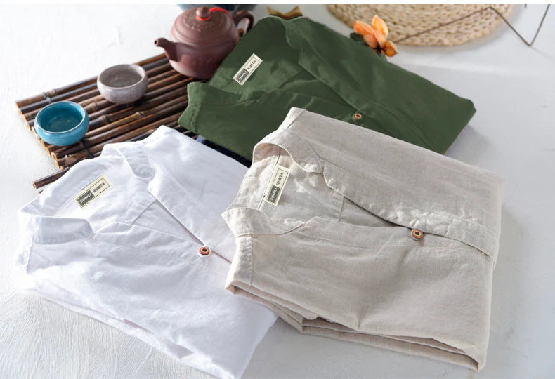 #A Men Cotton Long Sleeve Casual Shirt