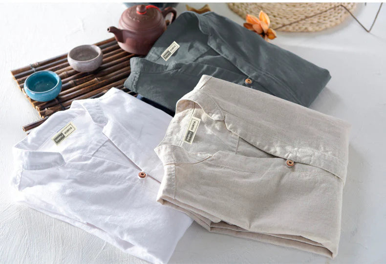 #A Men Cotton Long Sleeve Casual Shirt