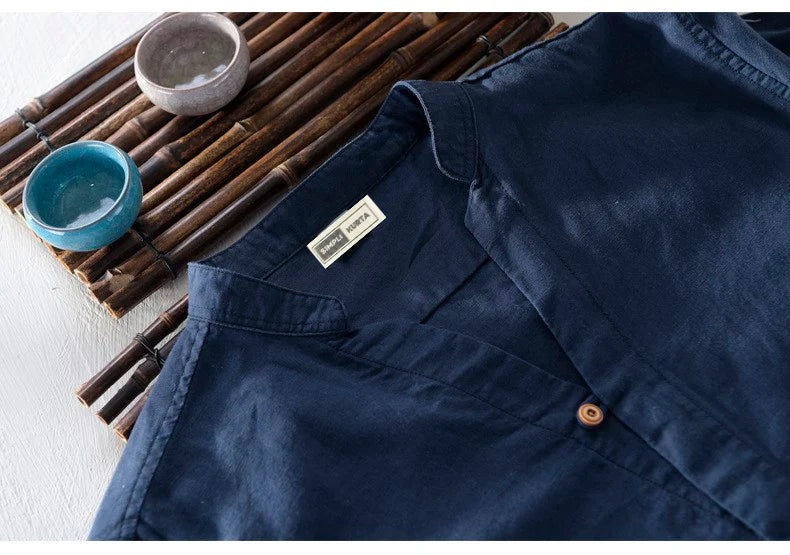 #A Men Cotton Long Sleeve Casual Shirt
