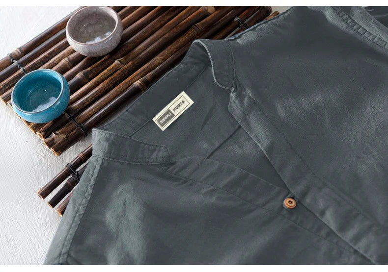 #A Men Cotton Long Sleeve Casual Shirt