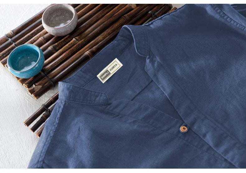 #A Men Cotton Long Sleeve Casual Shirt