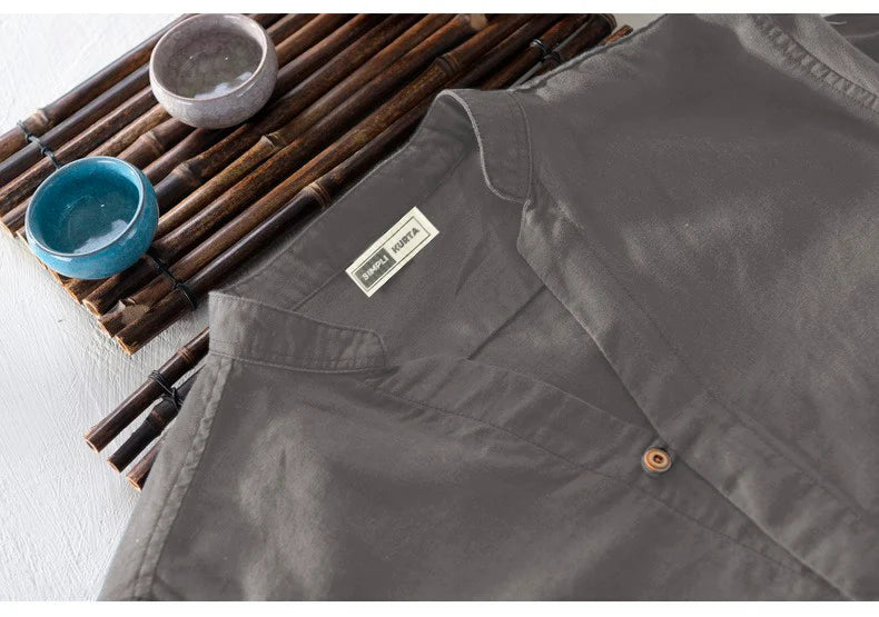 #A Men Cotton Long Sleeve Casual Shirt