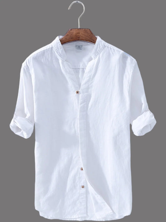 #A Men Cotton Long Sleeve Casual Shirt