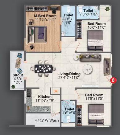 Sri Srinivasa Dhruv Tranquil ₹52.8 L - 82.9 L 2BHK