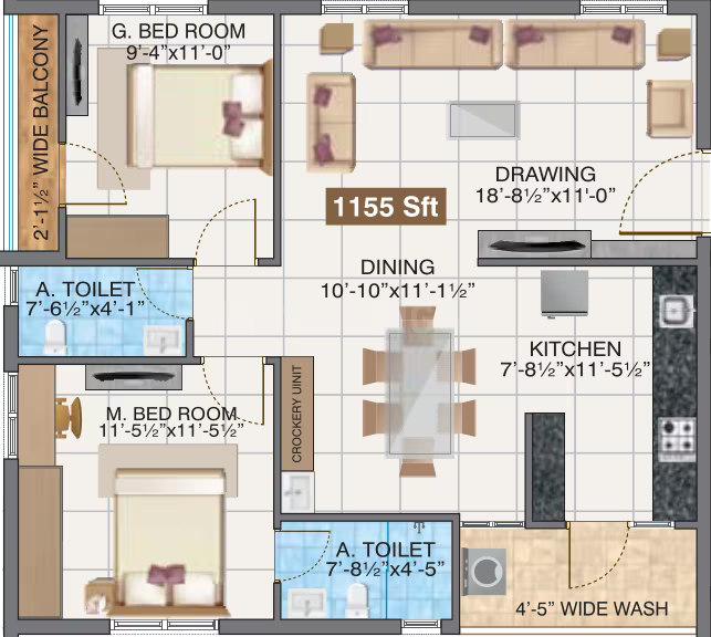 Hallmark Sunnyside ₹84.73 L - 1.48 Cr 2BHK