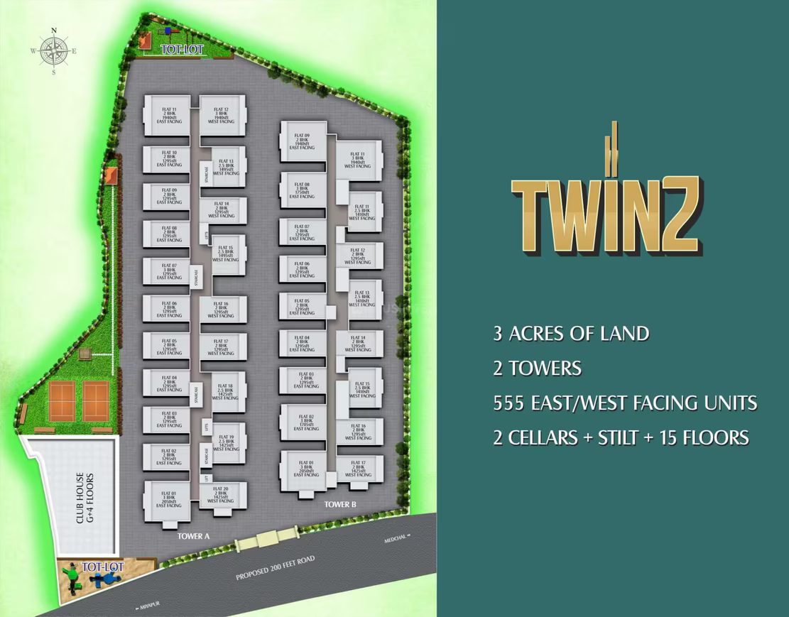 Risinia The Twinz ₹73.8 L - 1.22 Cr 2BHK
