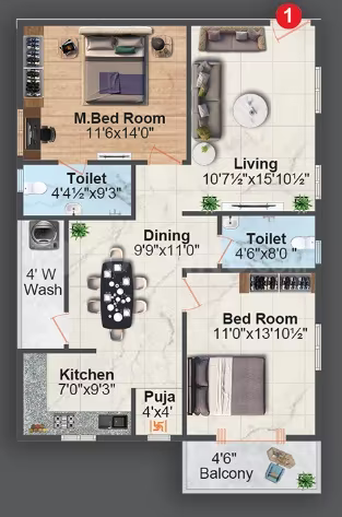 Sri Srinivasa Dhruv Tranquil ₹52.8 L - 82.9 L 2BHK