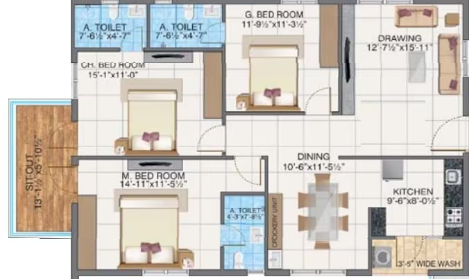Hallmark Sunnyside ₹84.73 L - 1.48 Cr 2BHK