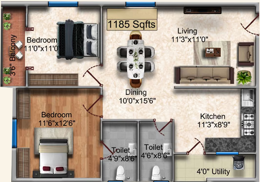 Bliss One ₹61.62 L - 1.04 Cr 2BHK