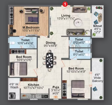 Sri Srinivasa Dhruv Tranquil ₹52.8 L - 82.9 L 2BHK